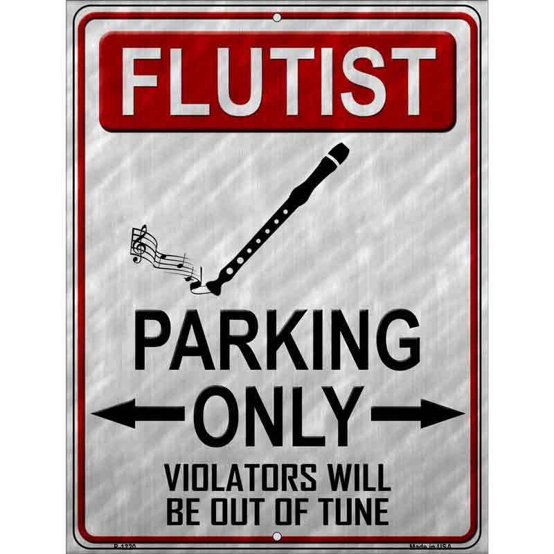 Flutist Parking Wholesale Metal Novelty Parking Sign