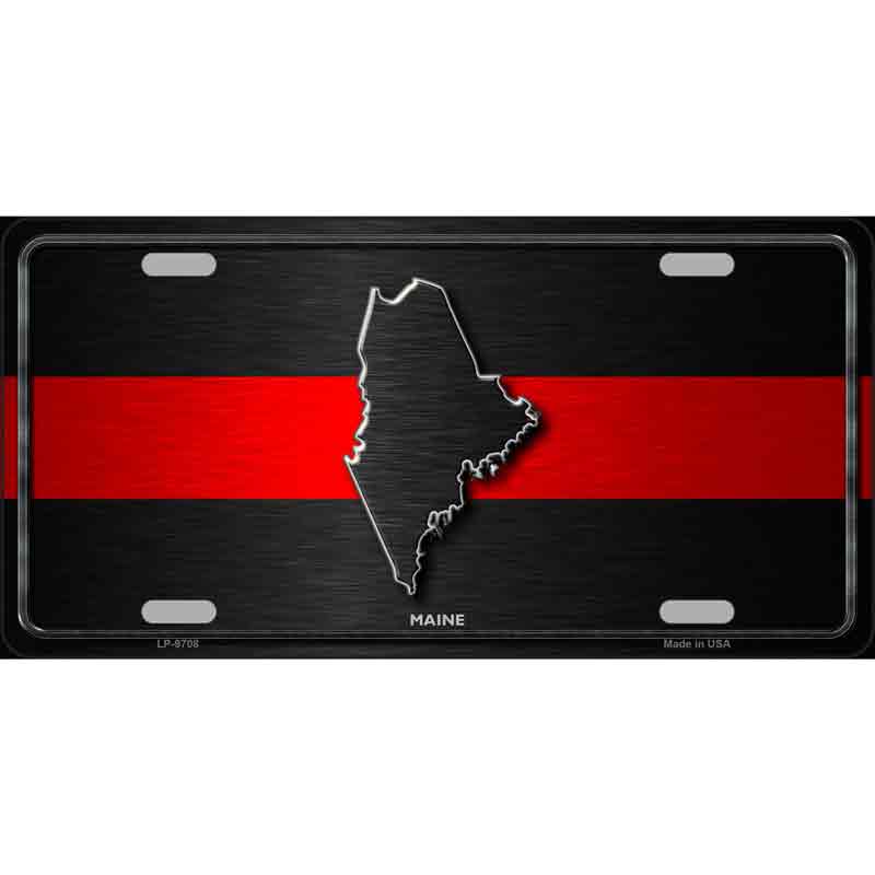 Maine Thin Red Line Wholesale Metal Novelty LICENSE PLATE