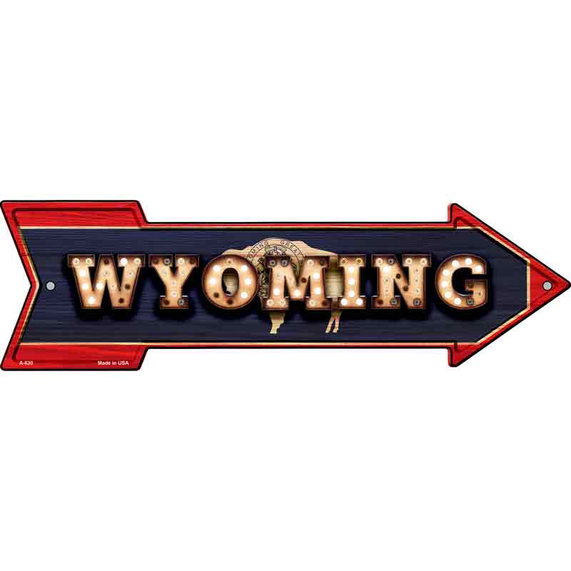 Wyoming Bulb Lettering With State FLAG Wholesale Novelty Arrows
