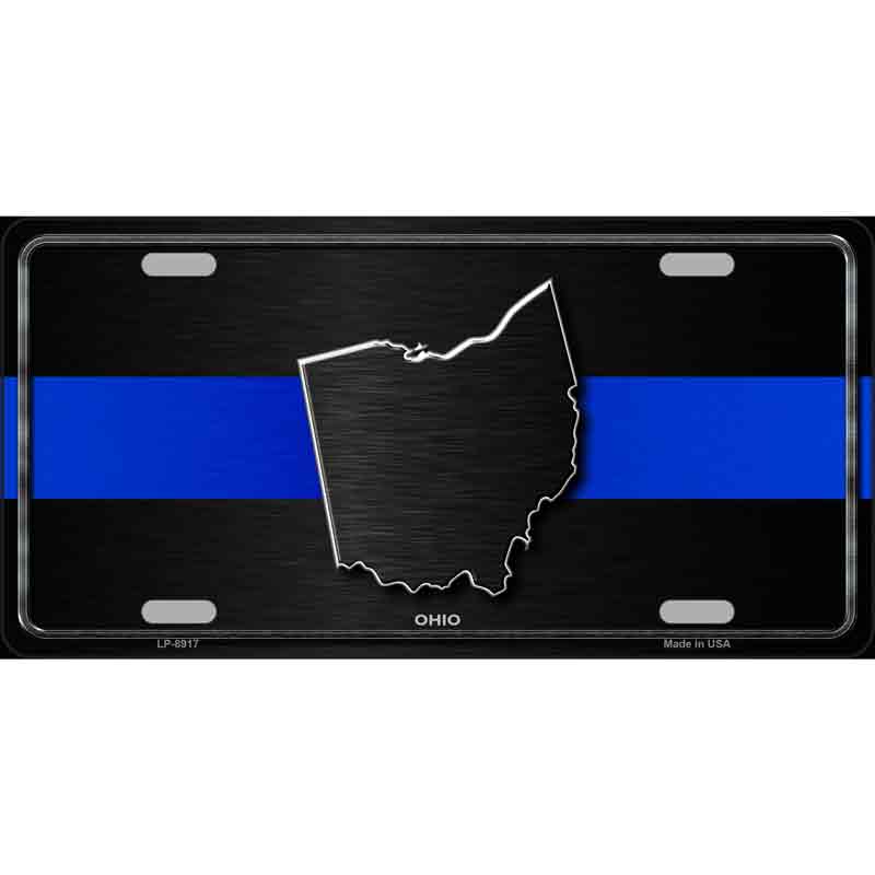 Ohio Thin Blue Line Wholesale Metal Novelty LICENSE PLATE