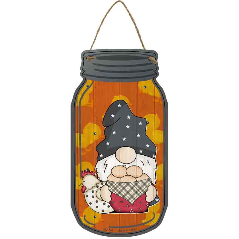 Gnome With Eggs Orange Wholesale Novelty Metal Mason Jar SIGN