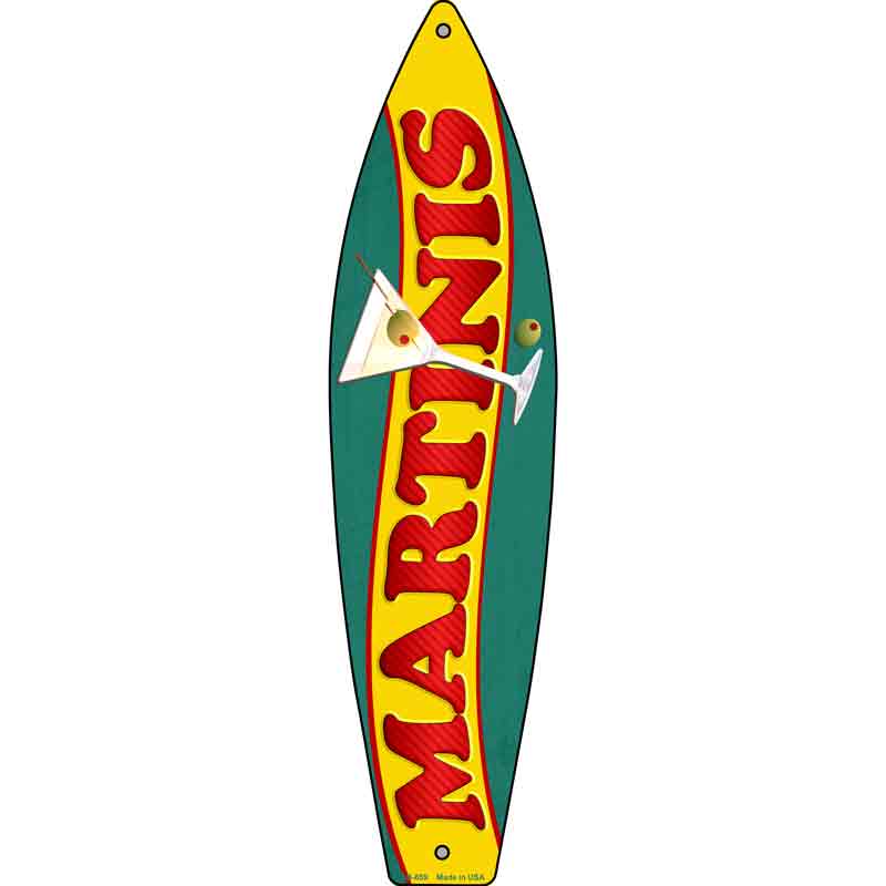 Martinis Wholesale Metal Novelty Surfboard SIGN