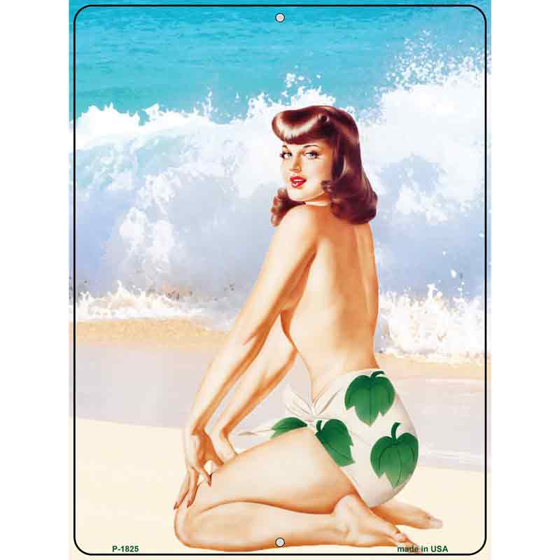 Girl On Beach VINTAGE Pinup Wholesale Parking Sign