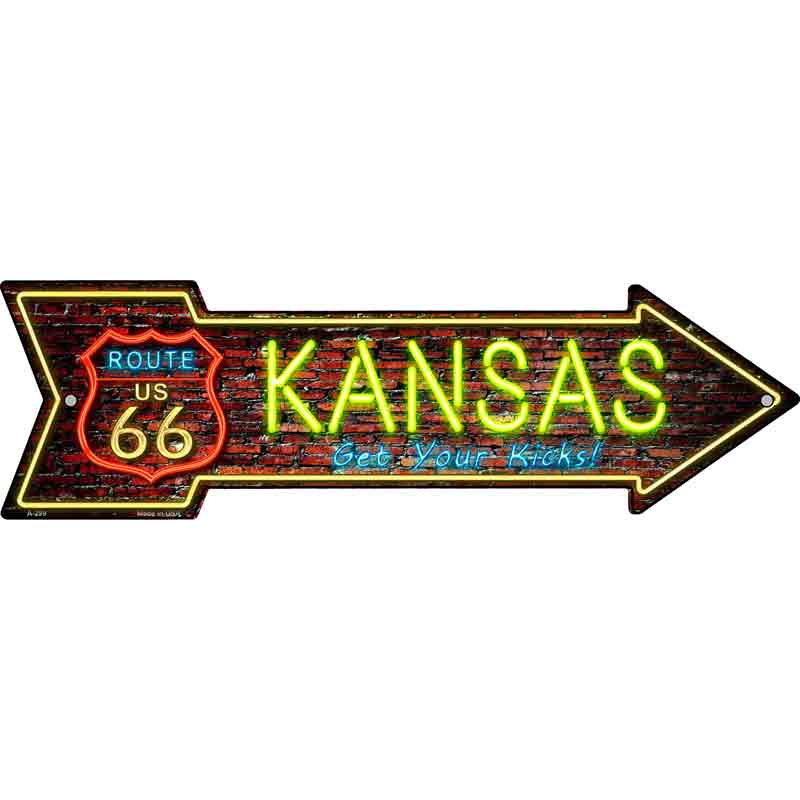 Kansas Neon Wholesale Novelty Metal Arrow Sign