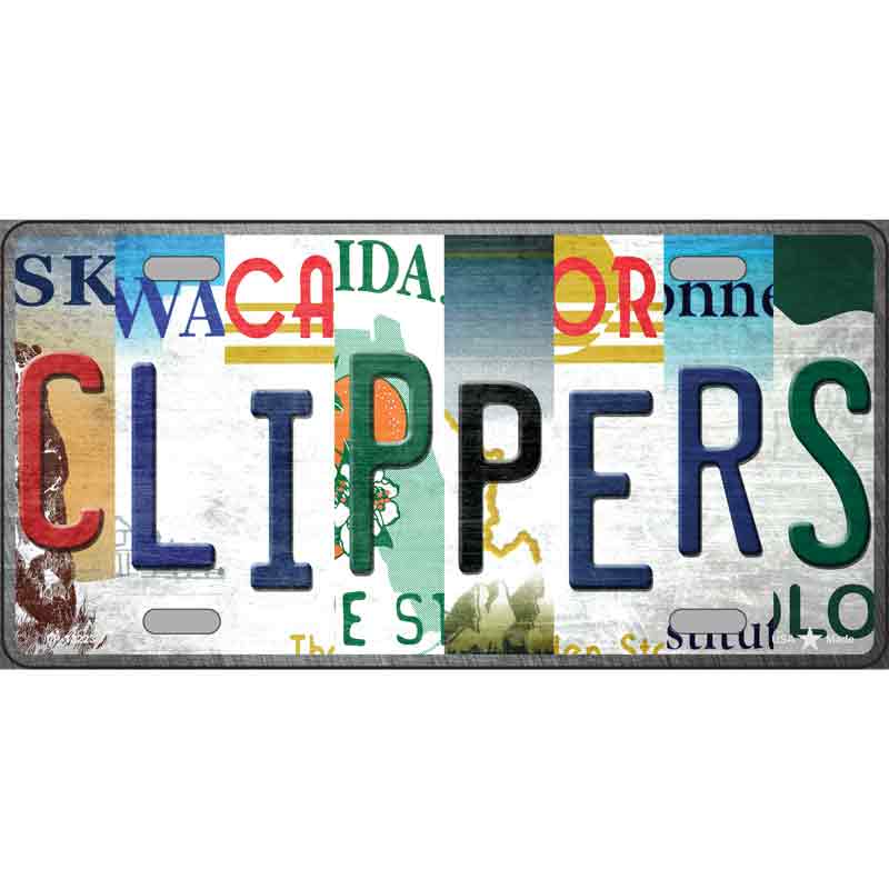 Clippers Strip Art Wholesale Novelty Metal License Plate Tag