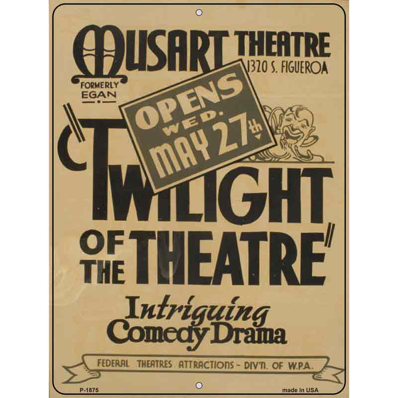 Twilight of the Theatre Vintage POSTER Wholesale Parking Sign