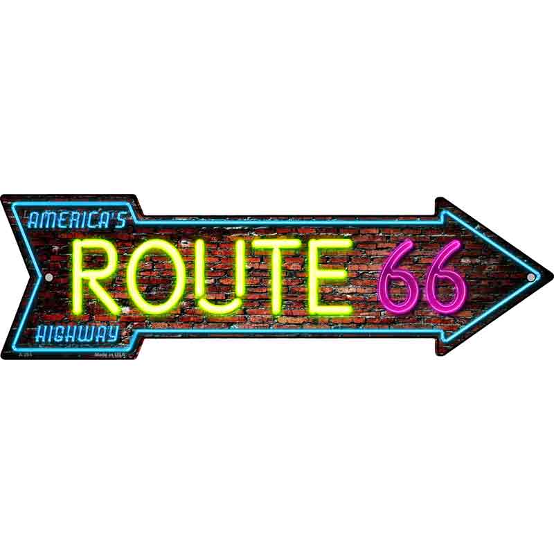 Route 66 Neon Wholesale Novelty Metal Arrow Sign
