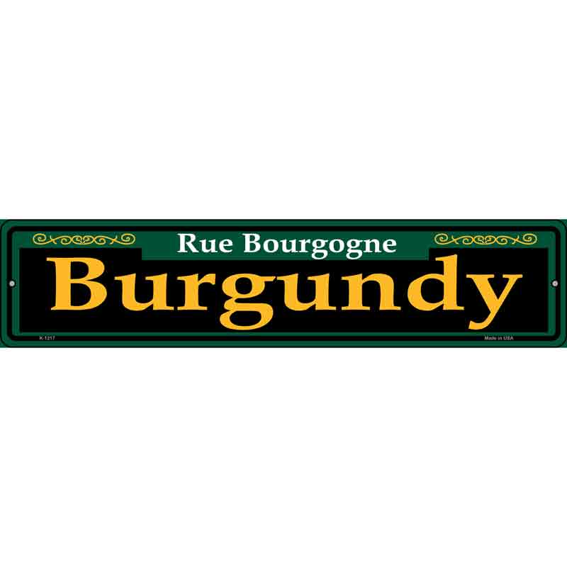 Burgundy Green Wholesale Novelty Small Metal Street Sign