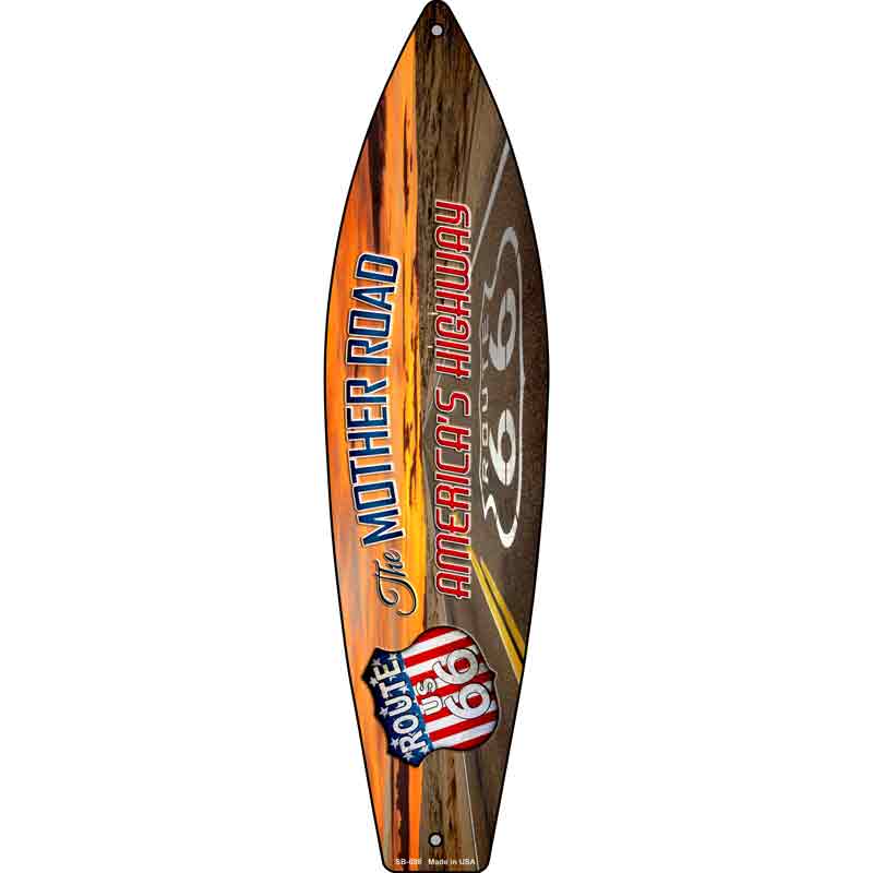 Route 66 With Sunset Wholesale Metal Novelty Surfboard SIGN