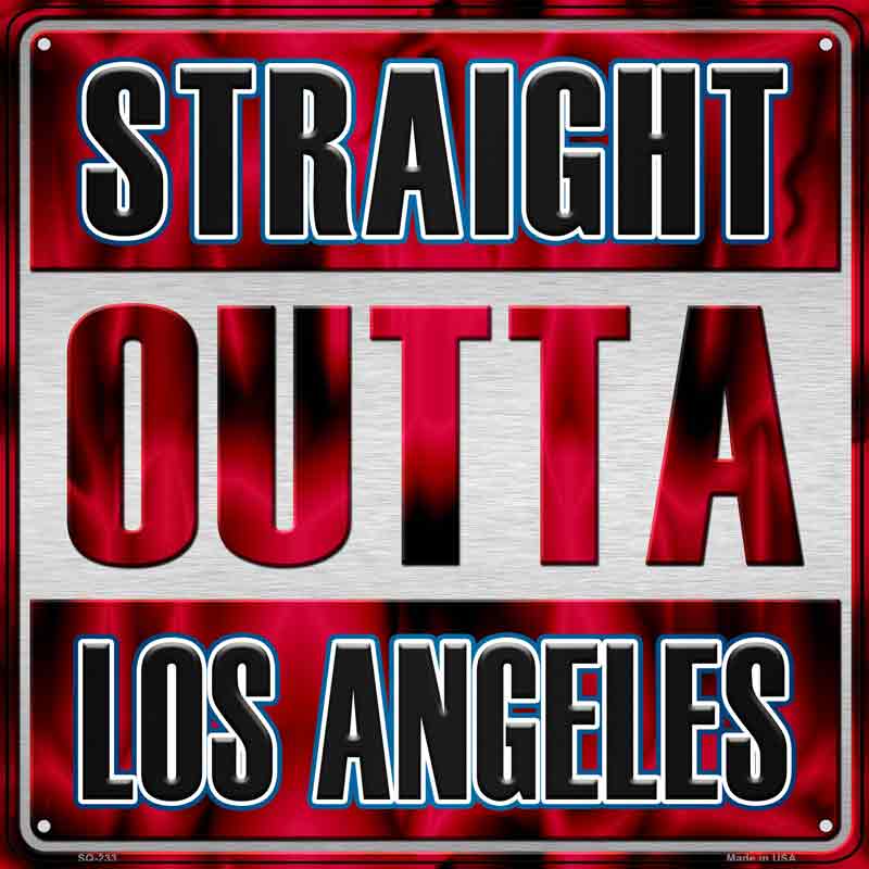 Straight Outta Los Angeles Red Wholesale Novelty Metal Square Sign