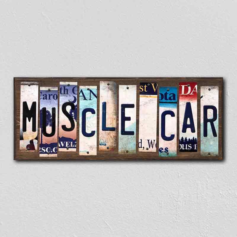 Muscle Car Wholesale Novelty License Plate Strips Wood Sign