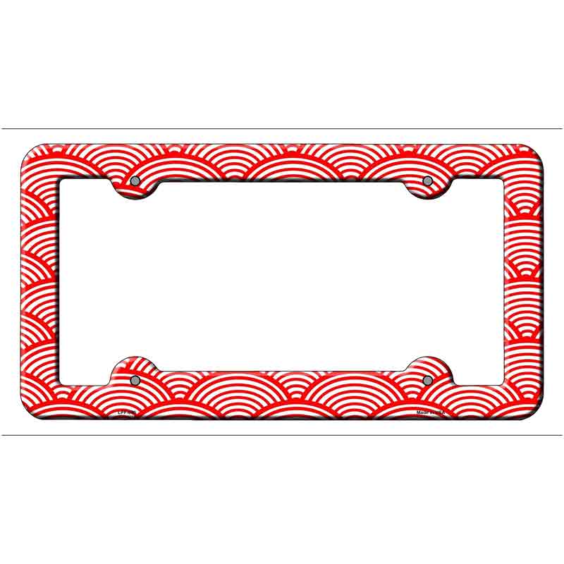 Red Circular Pattern Wholesale Novelty Metal License Plate FRAME