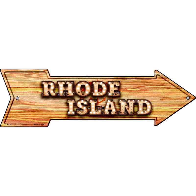 Rhode Island Bulb Lettering With State FLAG Wholesale Novelty Arrows