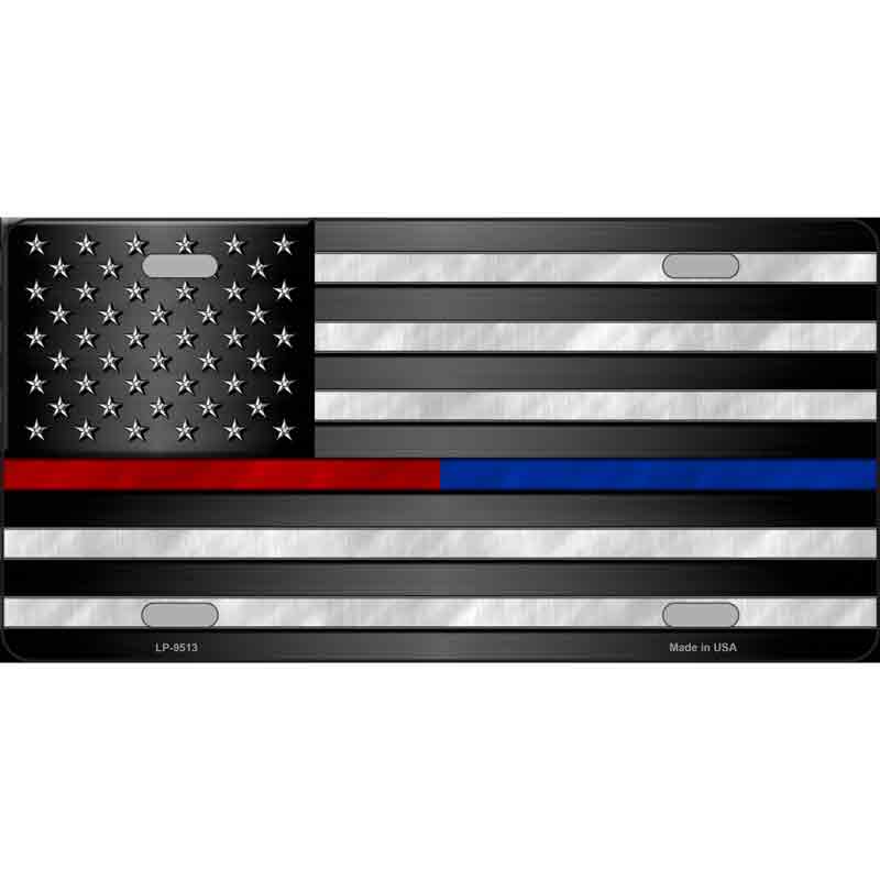 American FLAG Police / Fire Novelty Wholesale Metal License Plate