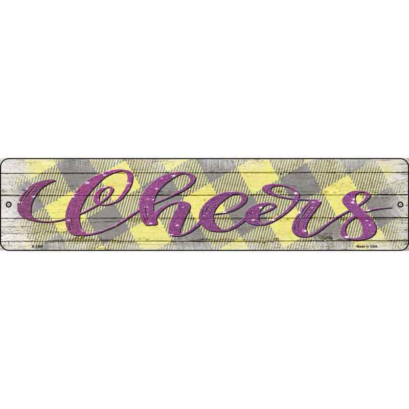 Cheers Yellow Wholesale Novelty Small Metal Street Sign