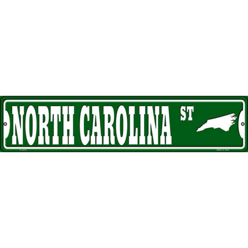 North Carolina St Silhouette Wholesale Novelty Small Metal Street SIGN