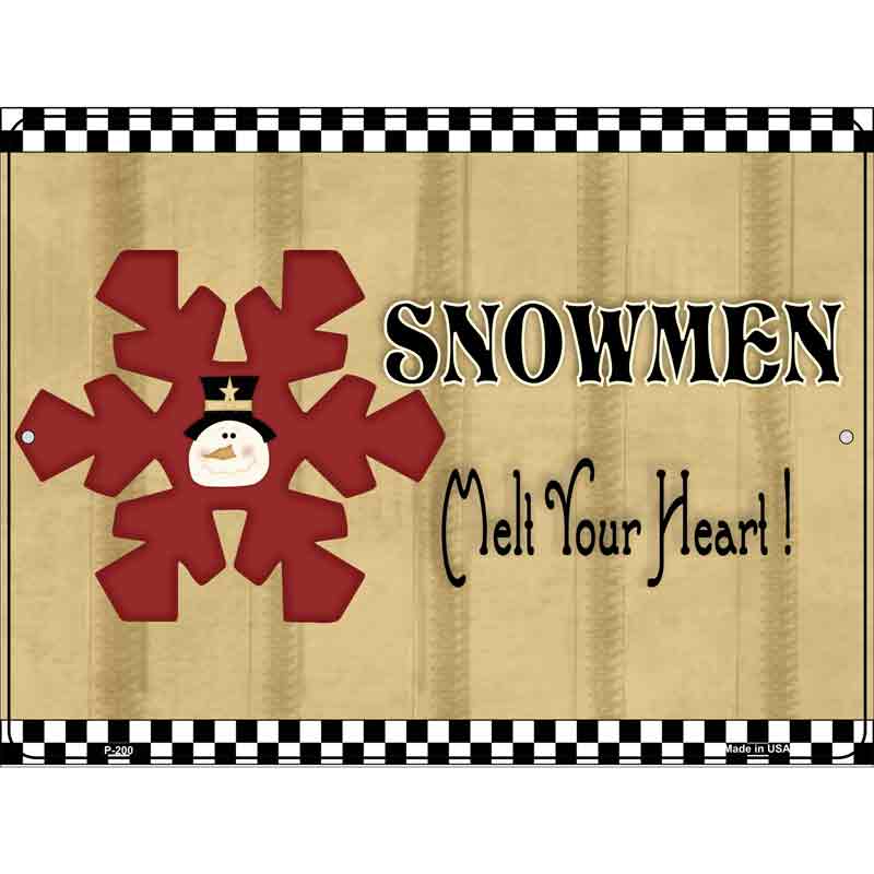 Snowflake Snowmen Wholesale Metal Novelty Parking Sign