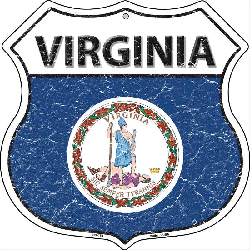 Virginia State FLAG Highway Shield Wholesale Metal Sign