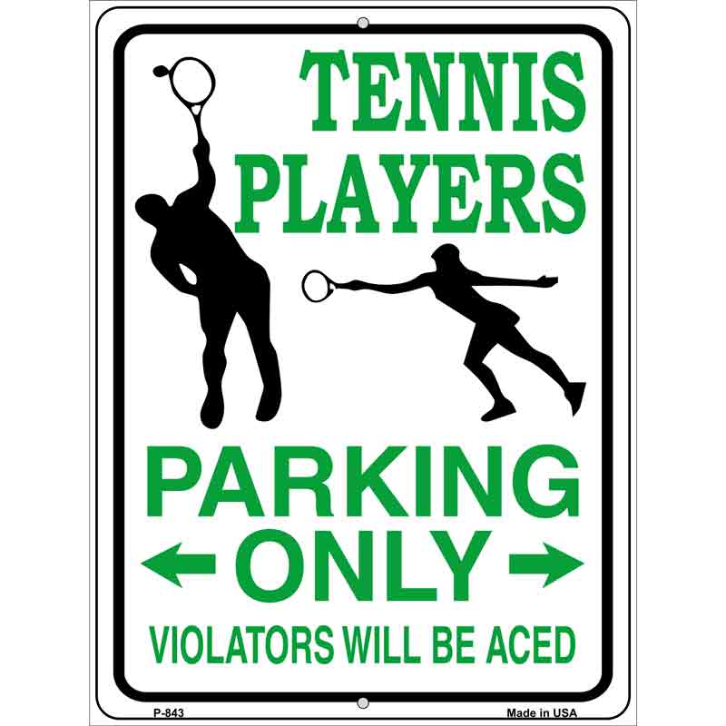Tennis Player Parking Only Wholesale Metal Novelty Parking SIGN