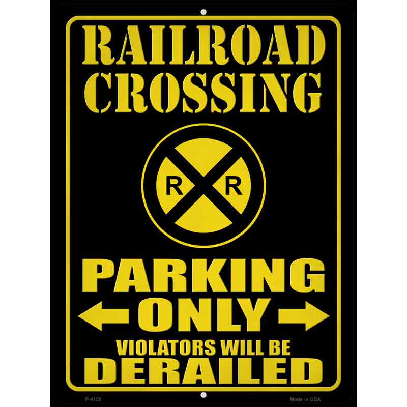 Railroad Crossing No Parking Wholesale Novelty Metal Parking SIGN