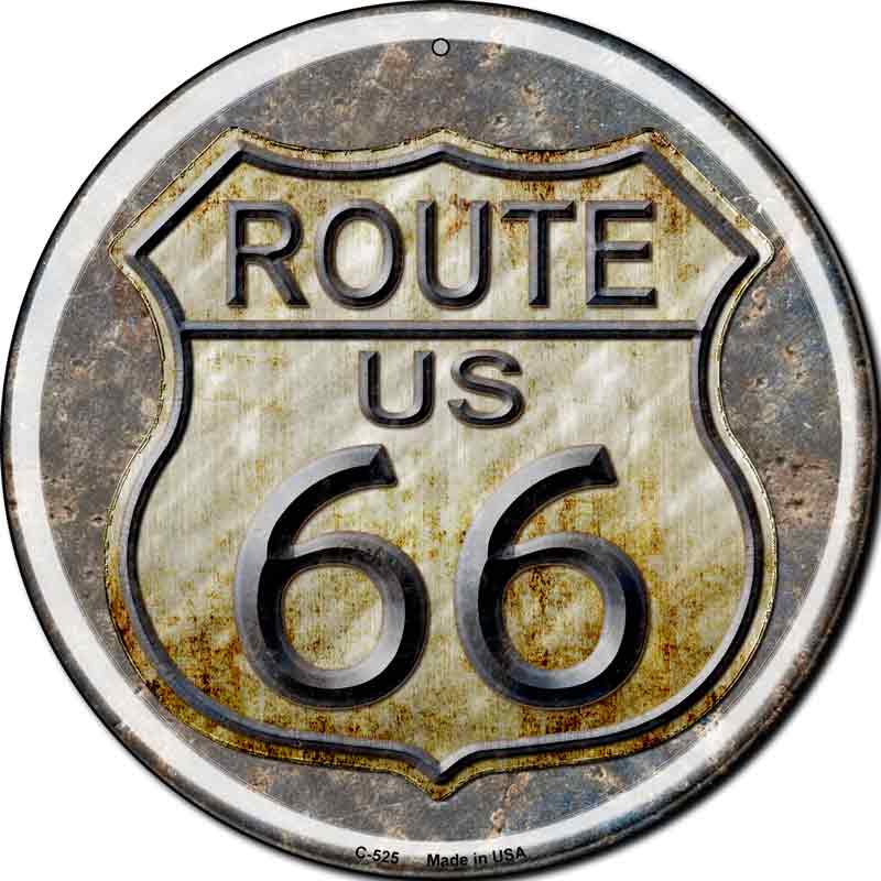 Rusty ROUTE 66 Wholesale Novelty Metal Circular Sign