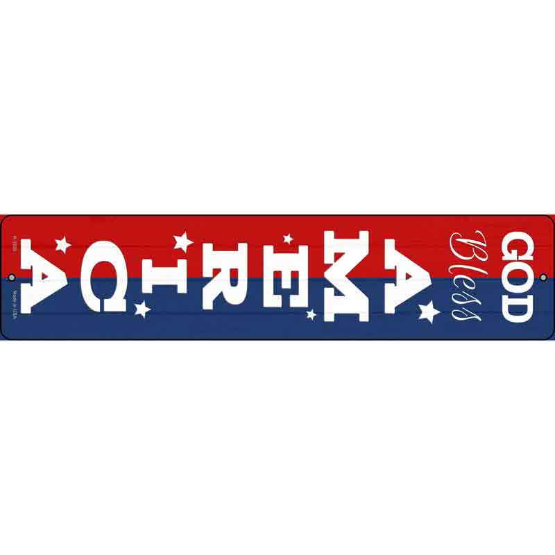 God Bless America Red and Blue Wholesale Novelty Small Metal Street Sign