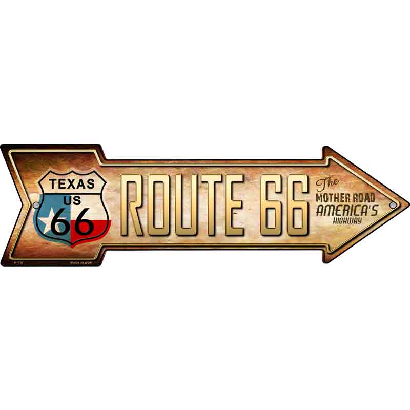 Route 66 Texas FLAG Wholesale Novelty Metal Arrow Sign
