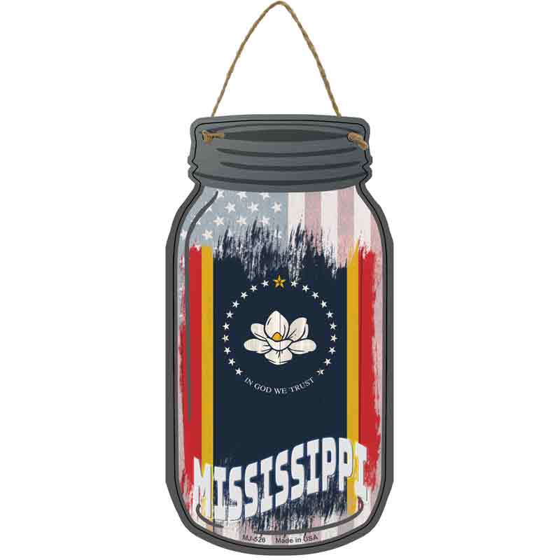 Mississippi | USA FLAG Wholesale Novelty Metal Mason Jar Sign