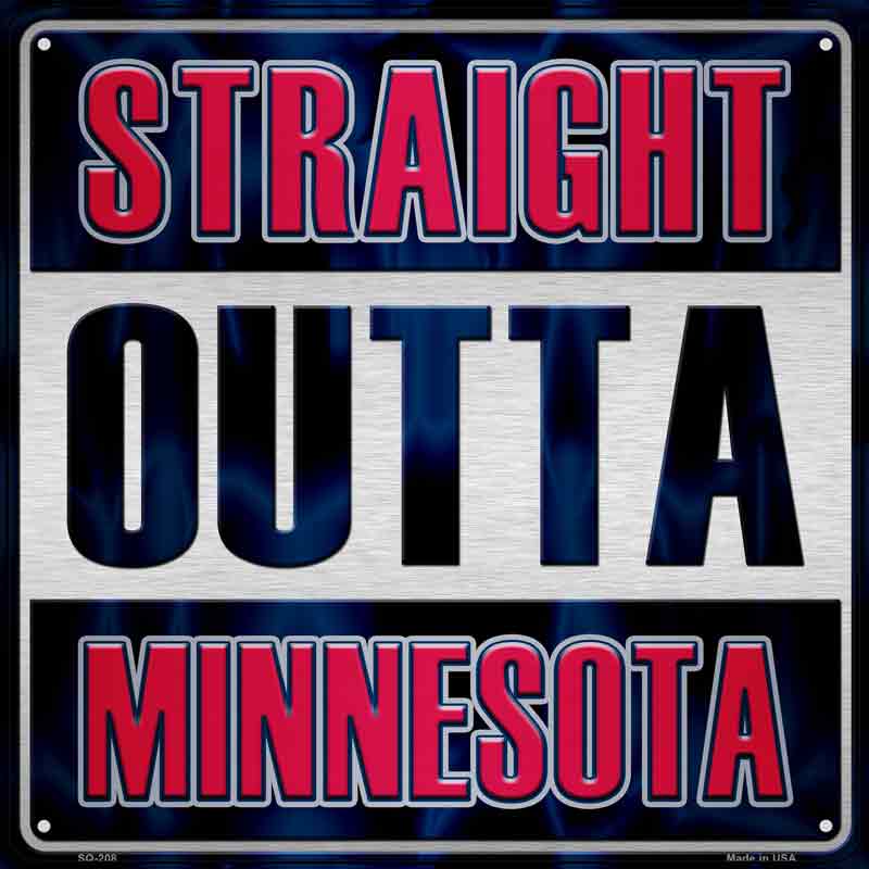 Straight Outta Minnesota Red Wholesale Novelty Metal Square SIGN