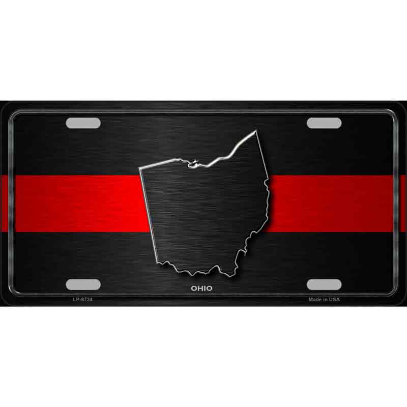 Ohio Thin Red Line Wholesale Metal Novelty LICENSE PLATE