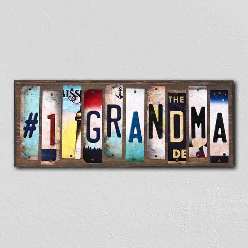 #1 Grandma Wholesale Novelty License Plate Strips Wood Sign