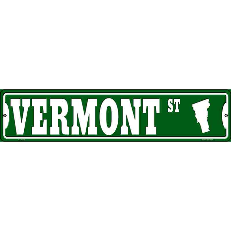 Vermont St Silhouette Wholesale Novelty Small Metal Street SIGN
