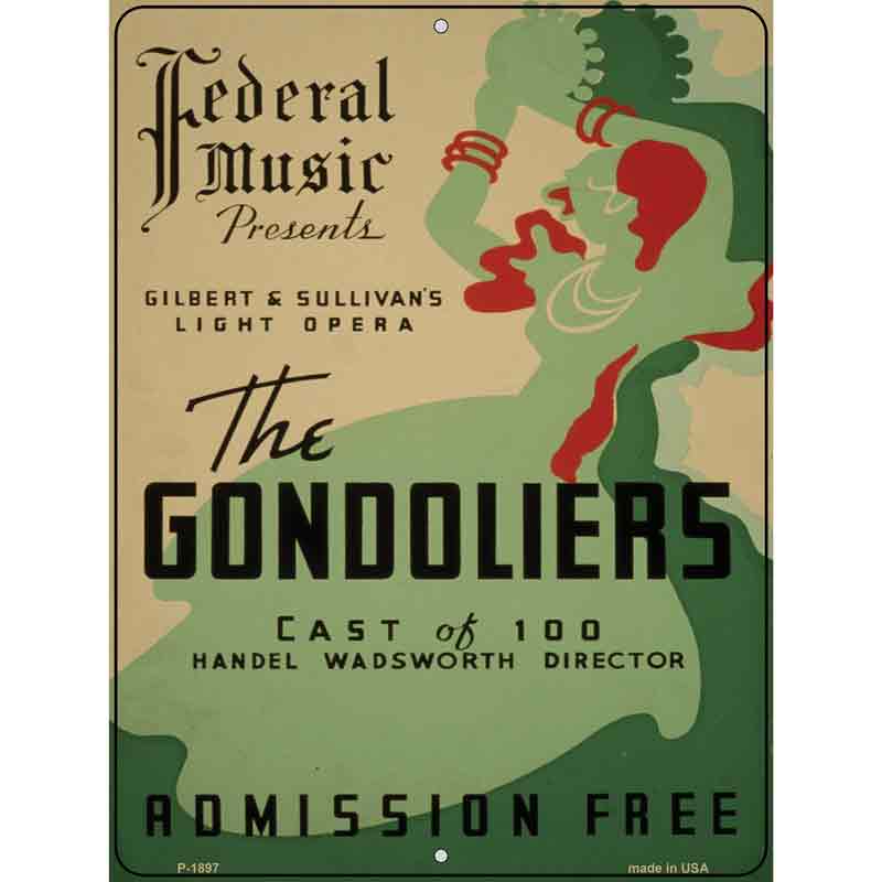 The Gondoliers Vintage POSTER Wholesale Parking Sign