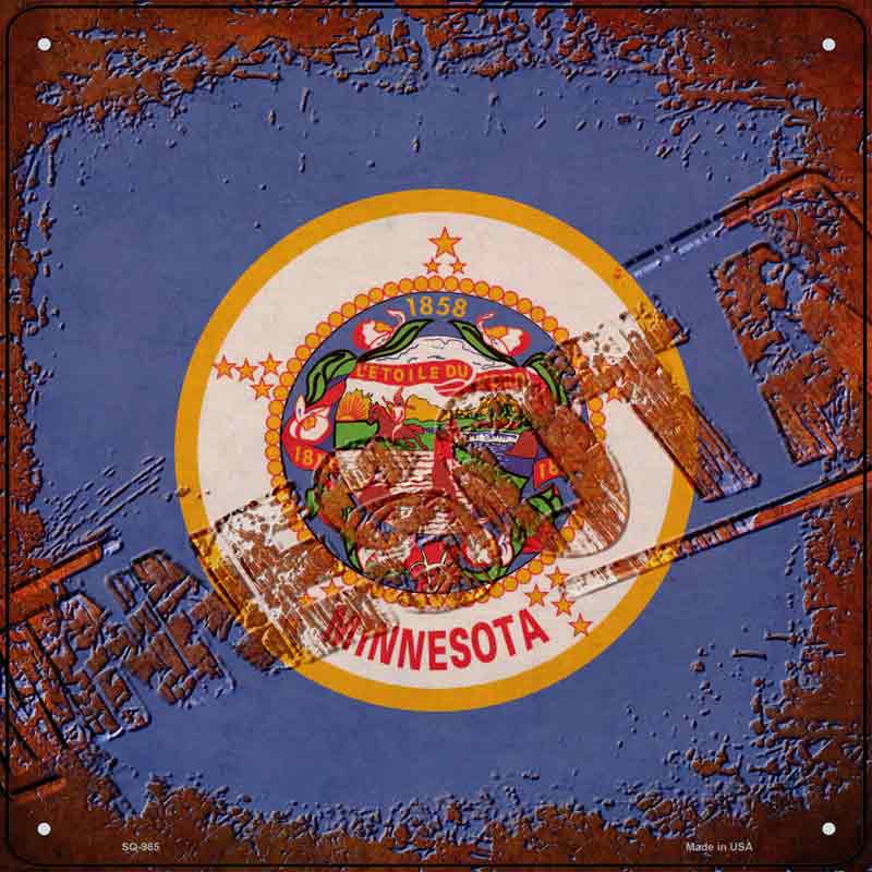 Minnesota Rusty Stamped Wholesale Novelty Metal Square SIGN