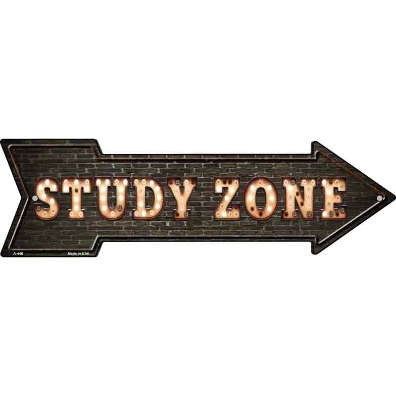 Study Zone Bulb Letters Wholesale Novelty Arrow Sign