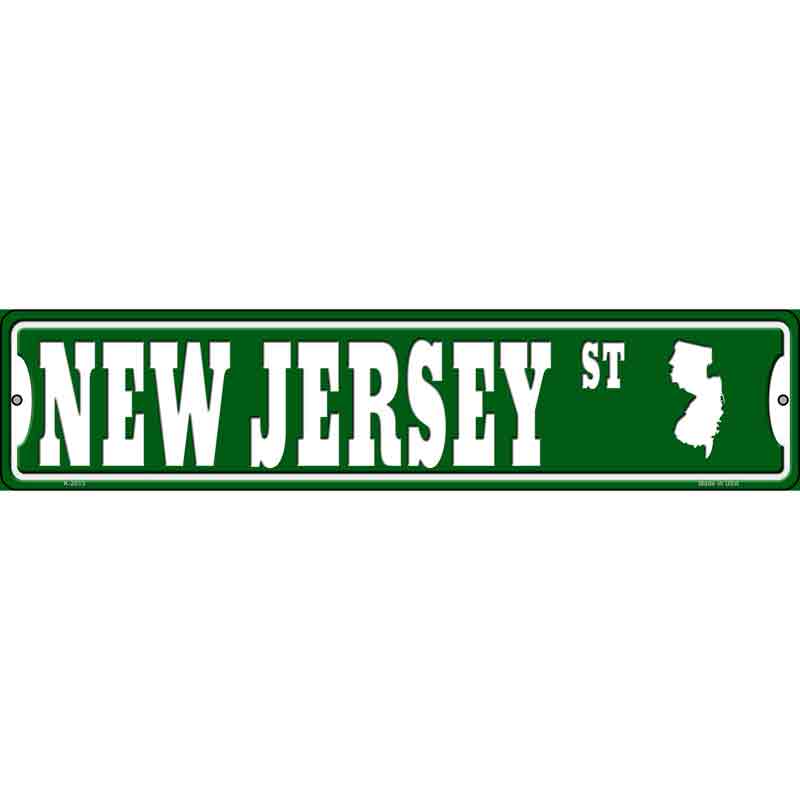 New JERSEY St Silhouette Wholesale Novelty Small Metal Street Sign