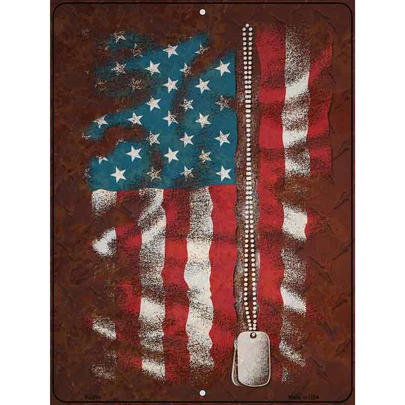 American FLAG With Dog Tags Wholesale Novelty Metal Parking Sign