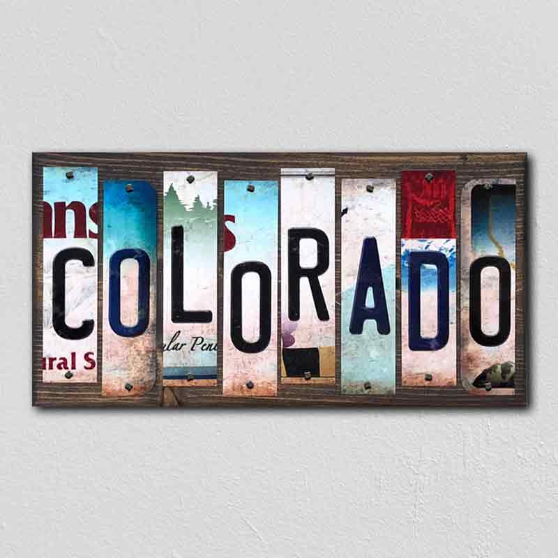Colorado Wholesale Novelty License Plate Strips Wood Sign