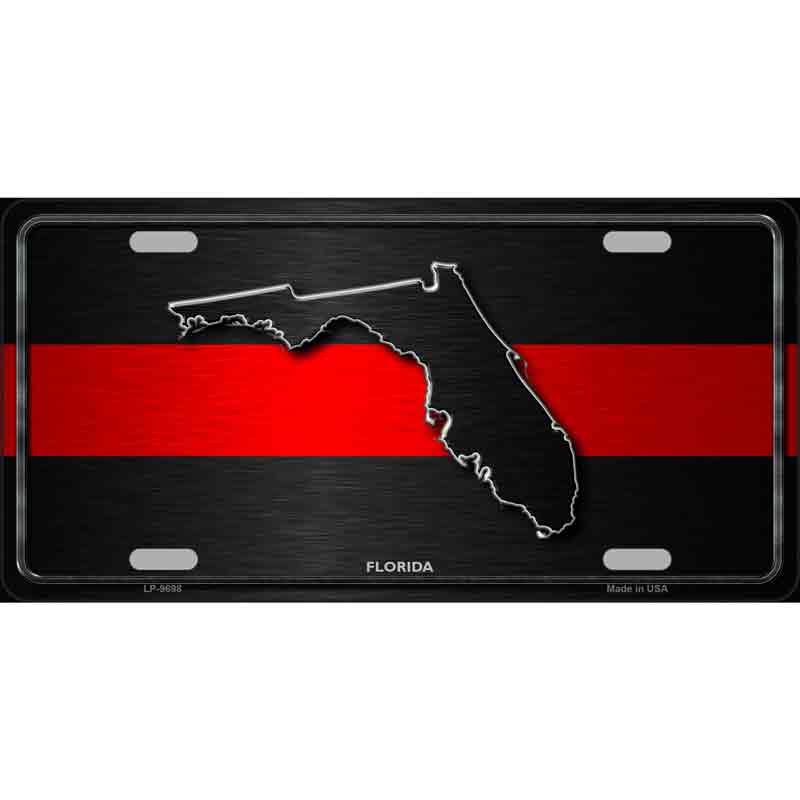 Florida Thin Red Line Wholesale Metal Novelty LICENSE PLATE