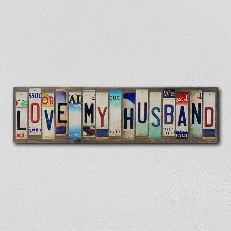 Love My Husband Wholesale Novelty License Plate Strips Wood Sign