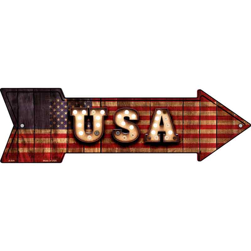 USA Bulb Letters American FLAG Wholesale Novelty Arrow Sign