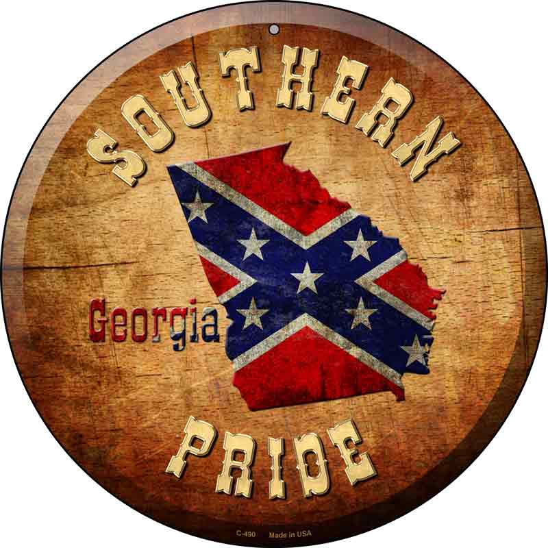 Southern Pride Georgia Wholesale Novelty Metal Circular Sign