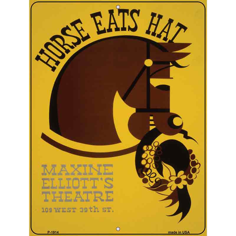 Horse Eats HAT Vintage Poster Wholesale Parking Sign