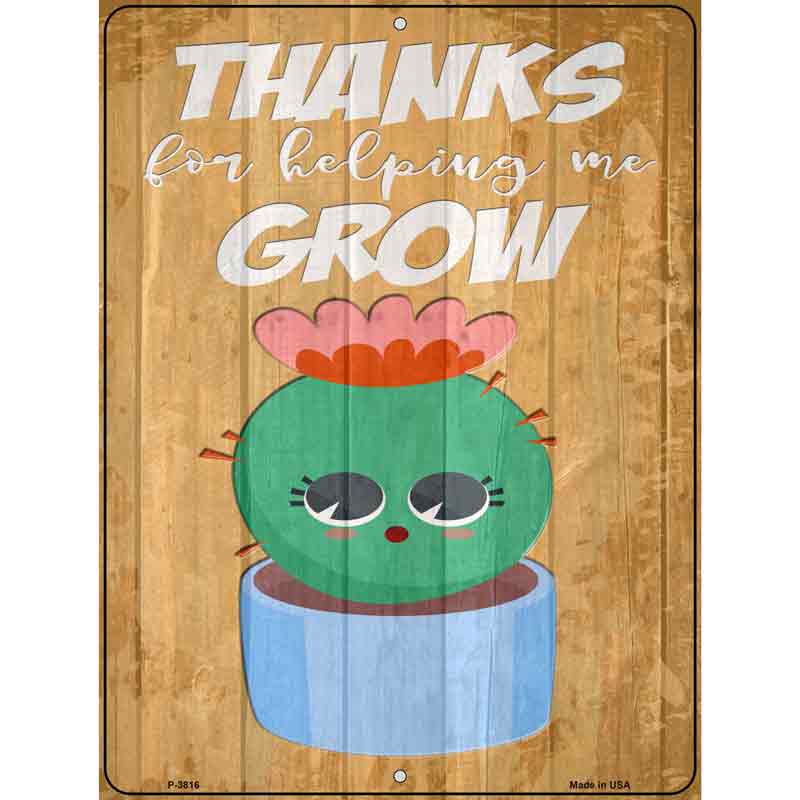 Helping Grow Blue Cactus Wholesale Novelty Metal Parking SIGN