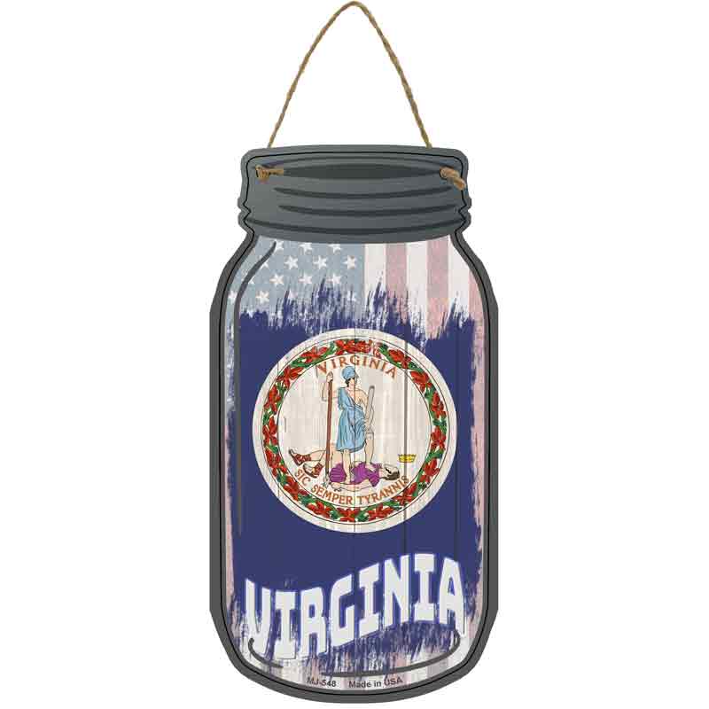Virginia | USA FLAG Wholesale Novelty Metal Mason Jar Sign