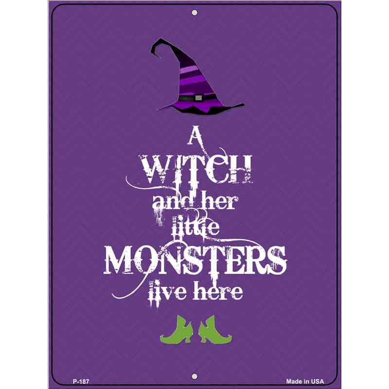 Witch And Monsters Wholesale Metal Novelty Parking Sign