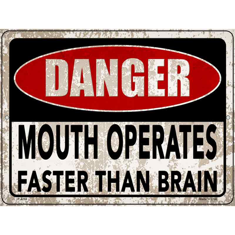 Mouth Operates Faster Wholesale Novelty Metal Parking SIGN
