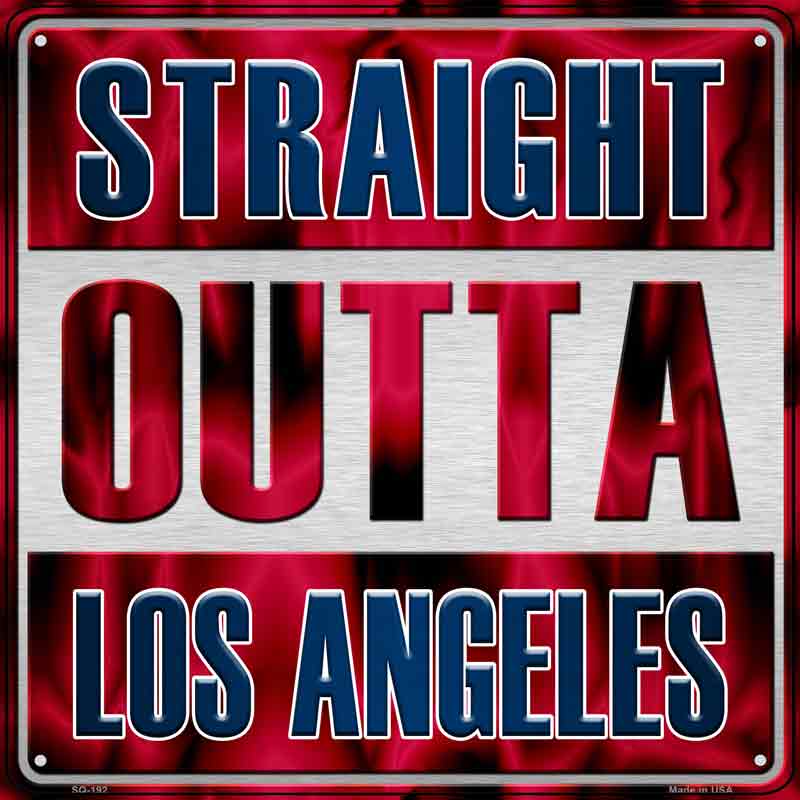 Straight Outta Los Angeles Blue Red Wholesale Novelty Metal Square Sign