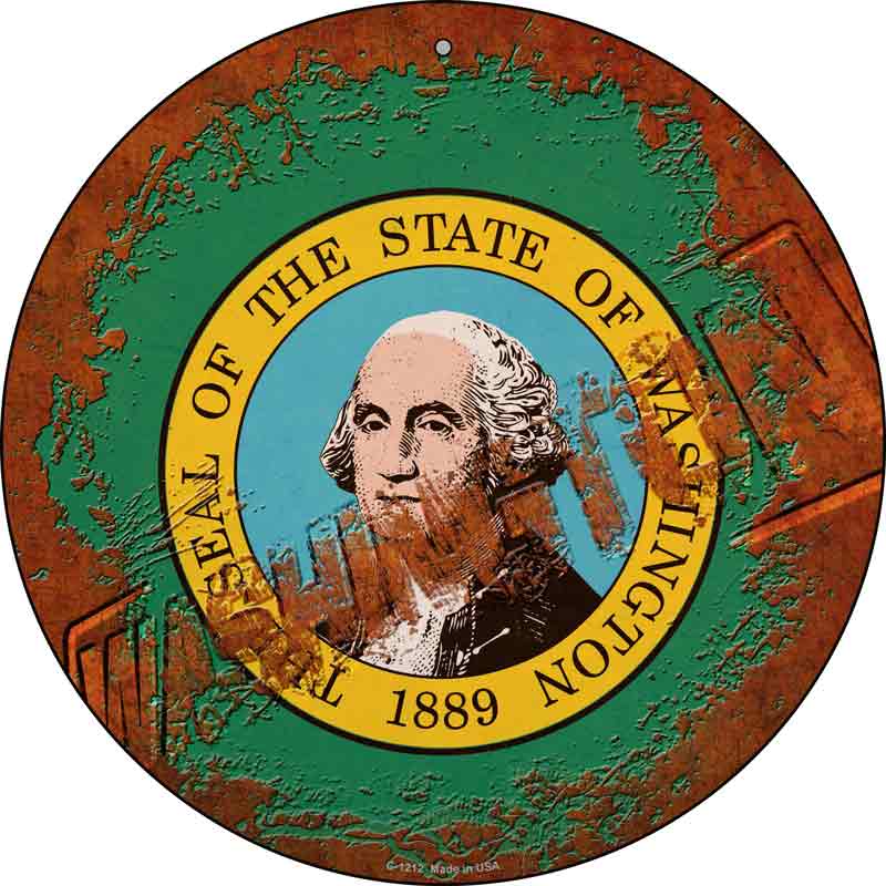 Washington Rusty Stamped Wholesale Novelty Metal Circular SIGN