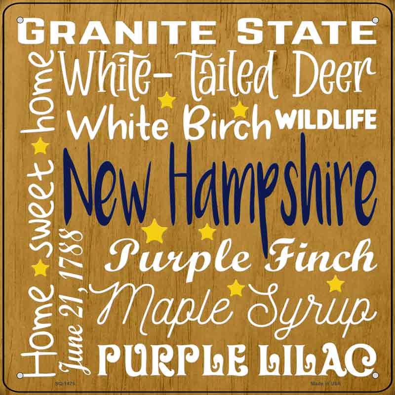 NEW Hampshire Motto Wholesale Novelty Metal Square Sign